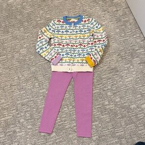 Mini Boden Darling Mushroom Sweater and matching Tea Collection leggings